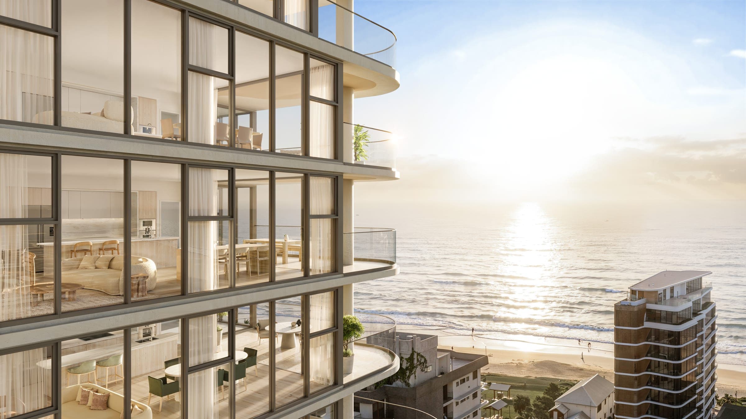 Flourish Soleira tower above Palm Beach at sunrise